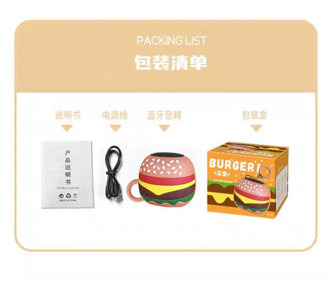 Mini parlante bluetooth comida rápida