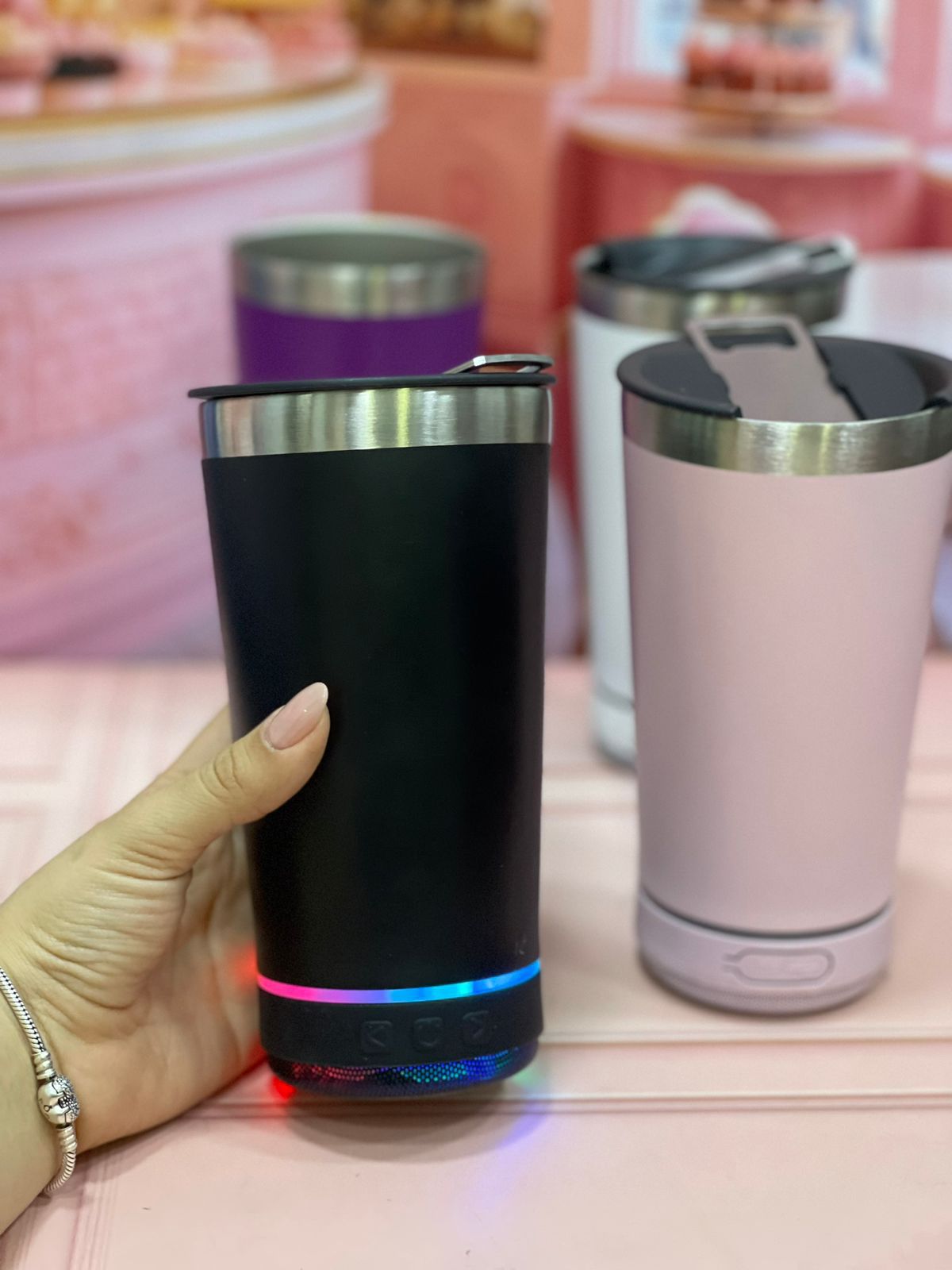 Vaso térmico con bafle Bluetooth
