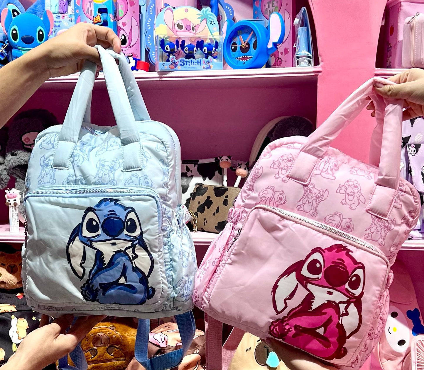 Pañalera Stitch y Angela