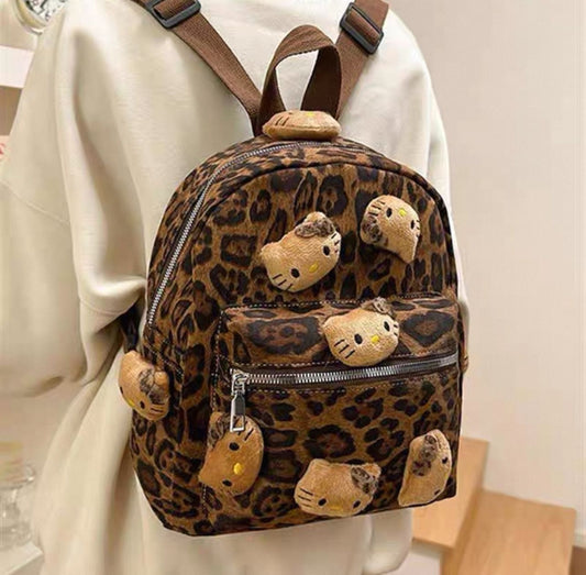 Mochila animal print, pines kitty.